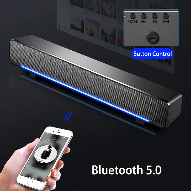 

Fashion Speaker Wired And Wireless Bluetooth 5.0 Computer Speakers Subwoofer Wireless Bluetooth Sound Bar For TV Laptop Speakers