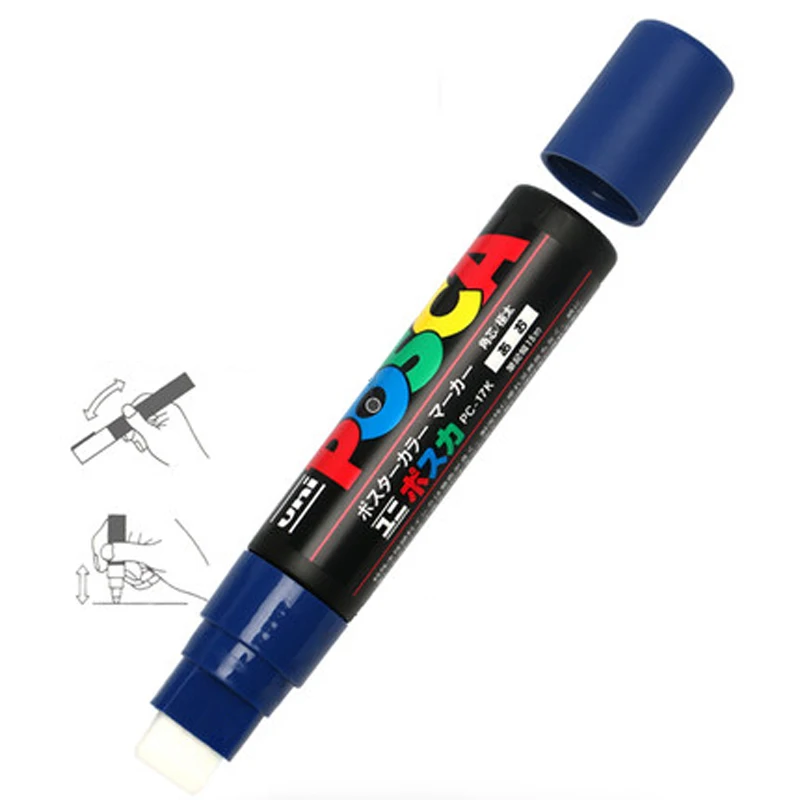 8 цветов Набор Mitsubishi Uni Posca PC-17K маркерная ручка-очень широкие Tip-15mm маркерные ручки для офиса и школы