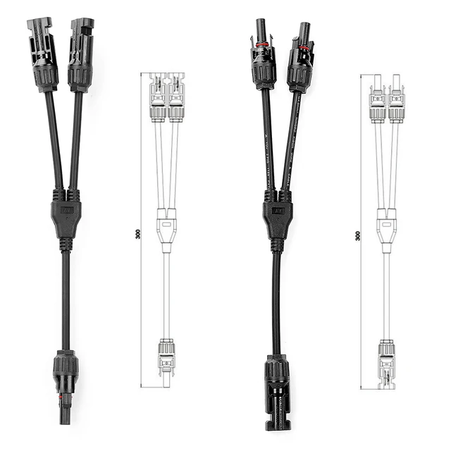 Connettore Y Per Pannelli Solari MC4 - Cavo Splitter 1 A 3, IP67, 30A 1000V DC, Impermeabile
