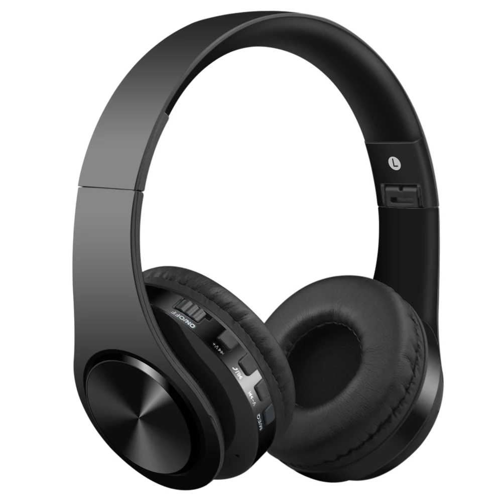Беспроводные наушники, Bluetooth гарнитура, Складные стерео наушники, игровые наушники, стерео наушники с микрофоном для ПК, мобильного телефона, Mp3 - Цвет: black
