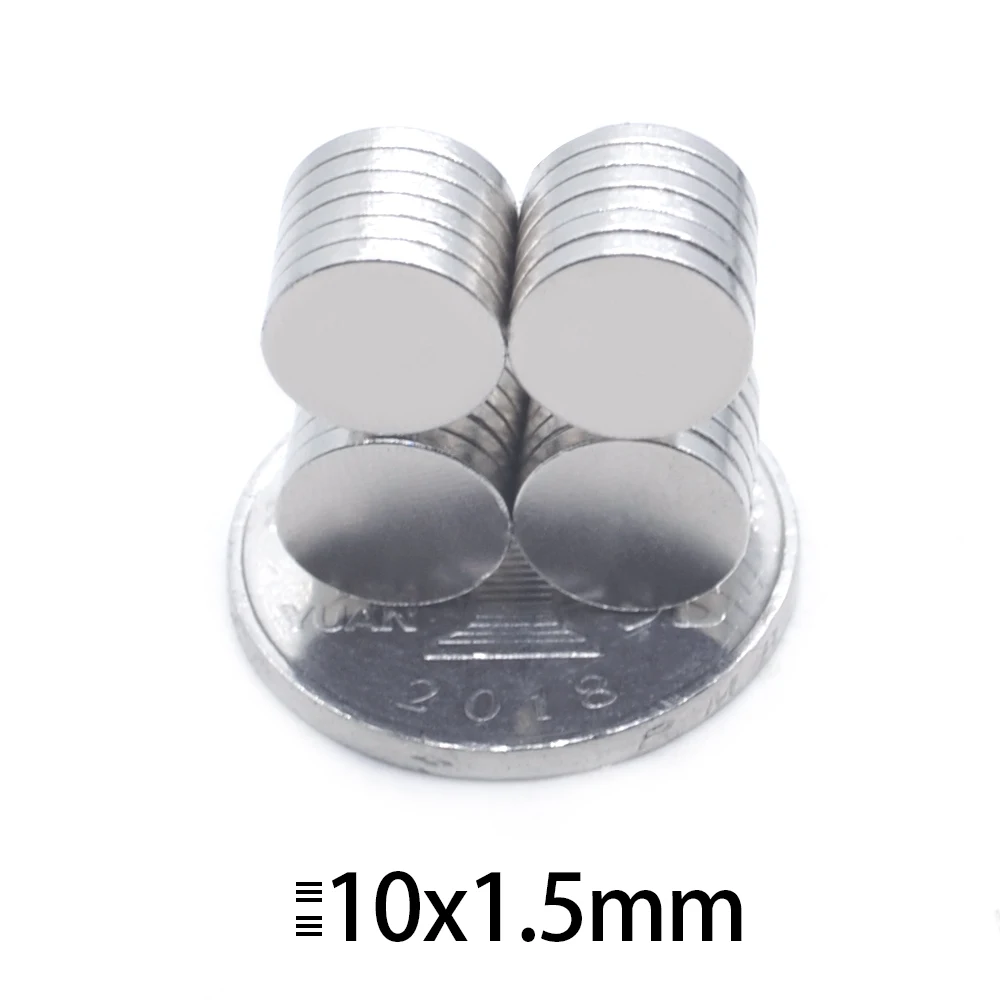 50/100/200 шт 10 мм x 1,5 мм Неодимовый Диск редкоземельный сильный магнит ремесло Модель 10*1,5 Новое искусство, Креатив соединение 10x1,5