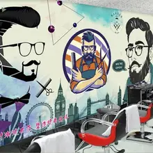 Custom 3D mural wallpaper European and American fashion beauty salon barber shop background wall