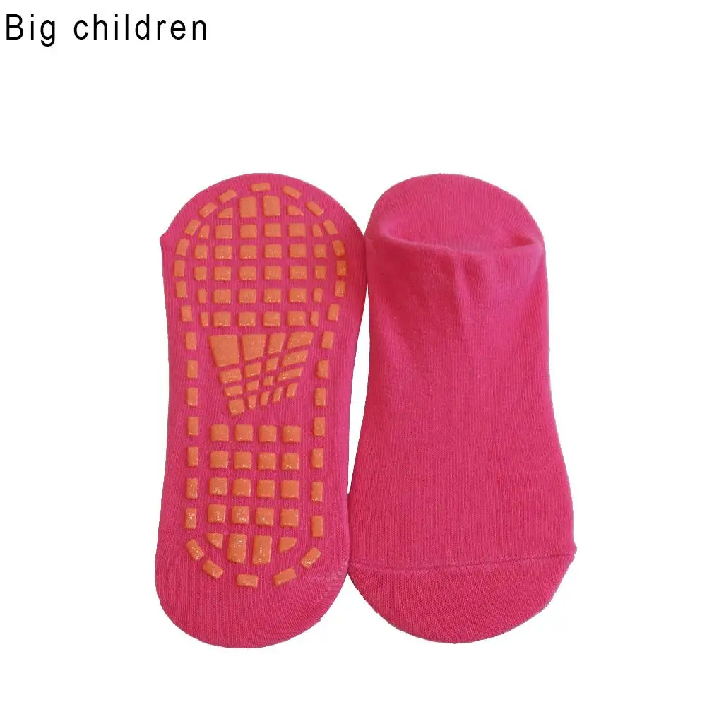 Kids HotPink 1 пара хлопковых Противоскользящих носков для занятий йогой, батутом, для детей, для взрослых, носки для занятий балетом, йогой, спортом, пилатесом, носки для защиты ног на открытом воздухе - Цвет: Kids HotPink