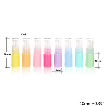 

8Pcs 10ml Macaron Color Refillable Empty Bottles Cosmetic Cream Pump Container