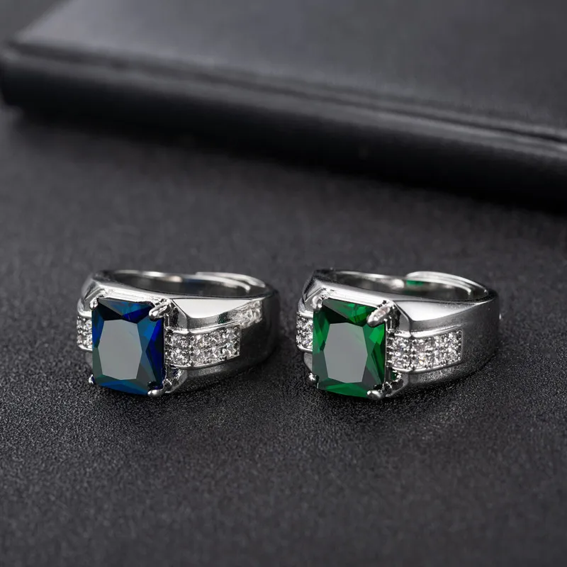 HuiSept Men Ring 925 Silver Jewelry Fashion Emerald Sapphire Zircon Gemstones Finger Rings For Wedding Engagement Accessories silver ring wedding rings silver rings gemstone ring emerald gemstone ring natural stone ring