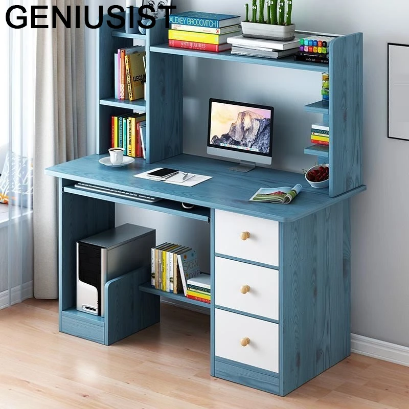 

Tafelkleed Support Ordinateur Portable Bureau Meuble Schreibtisch Office Computer Desk Bedside Laptop Stand Table With Bookshelf