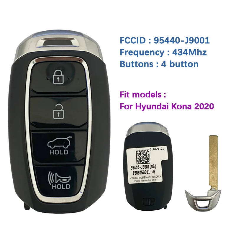 CN020161 Original 4 Button Hyundai Kona 2020 Genuine Smart Remote Key