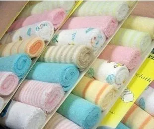  8-Packaged in the Shape of Bars Toweling Handkerchief Baby Small Square Towel Infant Feeding Bibs N