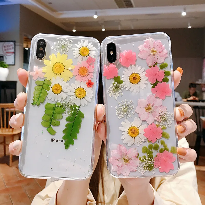 

real dried flower case for iPhone 11 XR 7 8 11 Pro Max X XS Max Plus 6 6s cover fresh