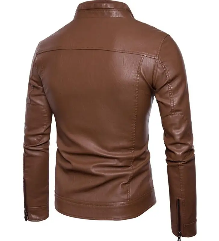 M-3XL, хит, Весенняя Мужская Новая модная куртка, индивидуальный воротник-стойка, железный локомотив из полиуретана, куртка
