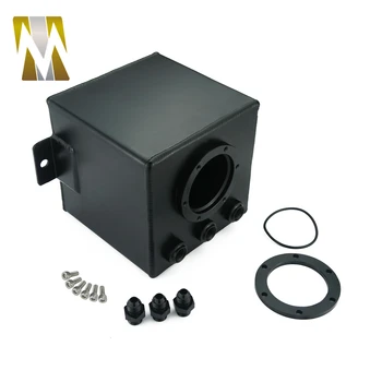 

High performance Universal 2L Sliver Billet Aluminum Oil Fuel Surge Reservoir Supply Tank AN6 Need Professional installation