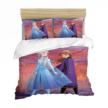 

Princess Anna Elsa Bedding Set Queen King Size Frozen Bed Set Duvet Cover Pillow Cases Comforter Bedding Sets Polyester