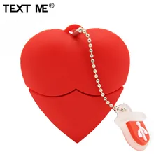 TEXT ME мультфильм красное сердце модель usb2.0 4 ГБ 8 ГБ 16 ГБ 32 ГБ 64 ГБ флеш-накопитель USB флеш-накопитель креативный подарок