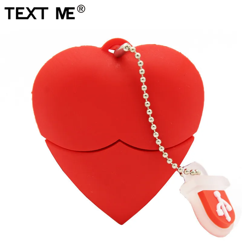 USB флеш накопитель TEXT ME в виде красного сердца 2 0 4 ГБ 8 16 32 64 ГБ|USB флэш-накопители| |