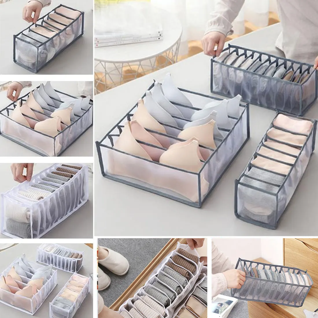 

New 4 Colors Storage Box Portable Underwear Artifact Drawer Underpants Box Household 3Pcs/4Pcs For Bra Panties Socks Scarfs