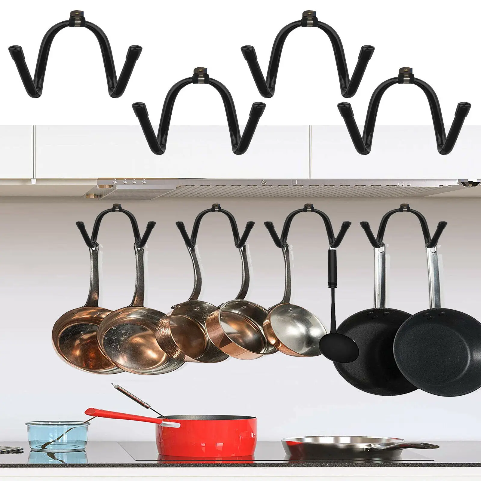 Details about   Wall Mount Pot Cover Pan Lid Storage Rack Organizer Kitchen-Cabinet Holder 