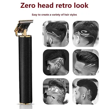 

Close-Cutting Digital Hair Trimmer Rechargeable Electric Hair Clipper Barbershop Cordless 0mm T-Blade Baldheaded Outliner Men