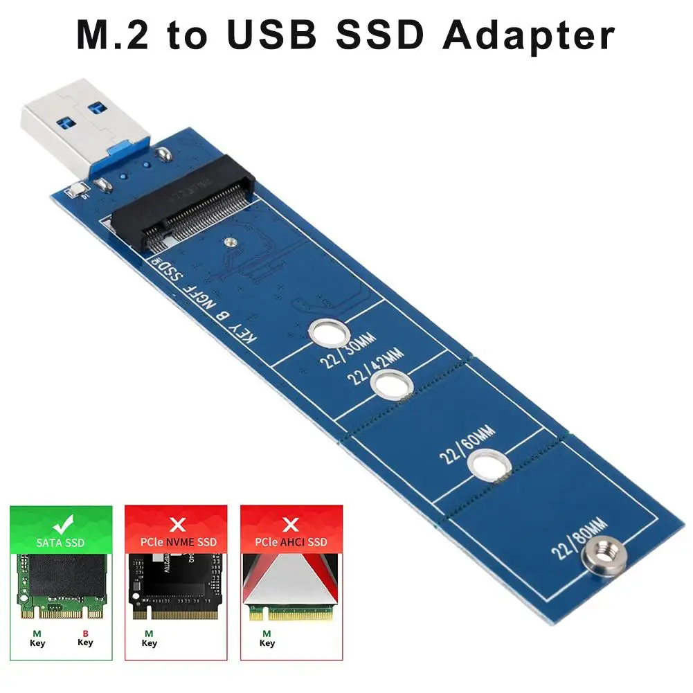 M.2 к usb-адаптеру B Key M.2 SSD адаптер USB 3,0, подключите и играйте USB к M2 SSD накопитель адаптер NGFF конвертер