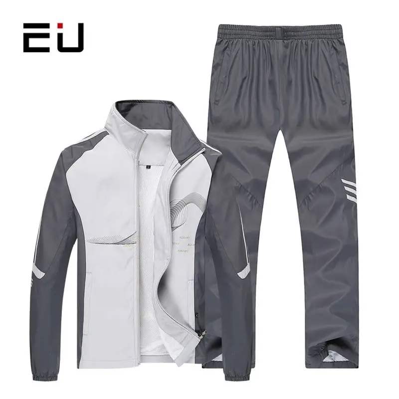 M-1288 Gray Suits Aismz Для мужчин комплект Демисезонный Для мужчин спортивный костюм комплект из 2 частей с длинным рукавом спортивный костюм куртка+ штаны, спортивный костюм, спортивный Для мужчин Костюмы, комплект спортивной одежды - Цвет: M-1288 Gray Suits
