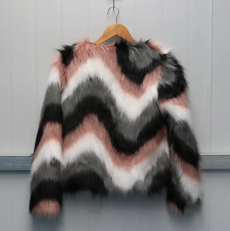S/6Xl Женская разноцветная верхняя одежда из искусственного меха, Короткая секция, большие размеры, весна-осень, одежда из искусственного меха, модные пальто из искусственного меха K1120