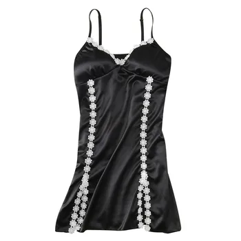 

V-Neck Sexy Sleepwear Lace Homewear Set For Women Summer Nightdress Plus Size Lingerie Nightgowns&Sleepshirts Robe Set Femme 3XL