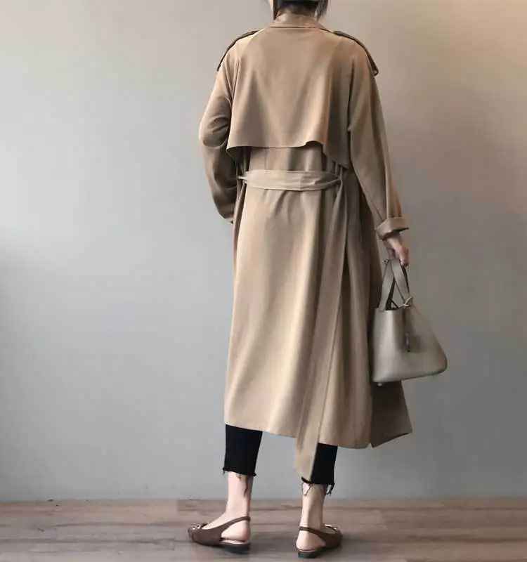 Autumn Windbreaker Woman Overcoat Casual big Size Fashion Windbreaker coat 2021 Chic Office Coat Ladies Outerwear long duvet coat