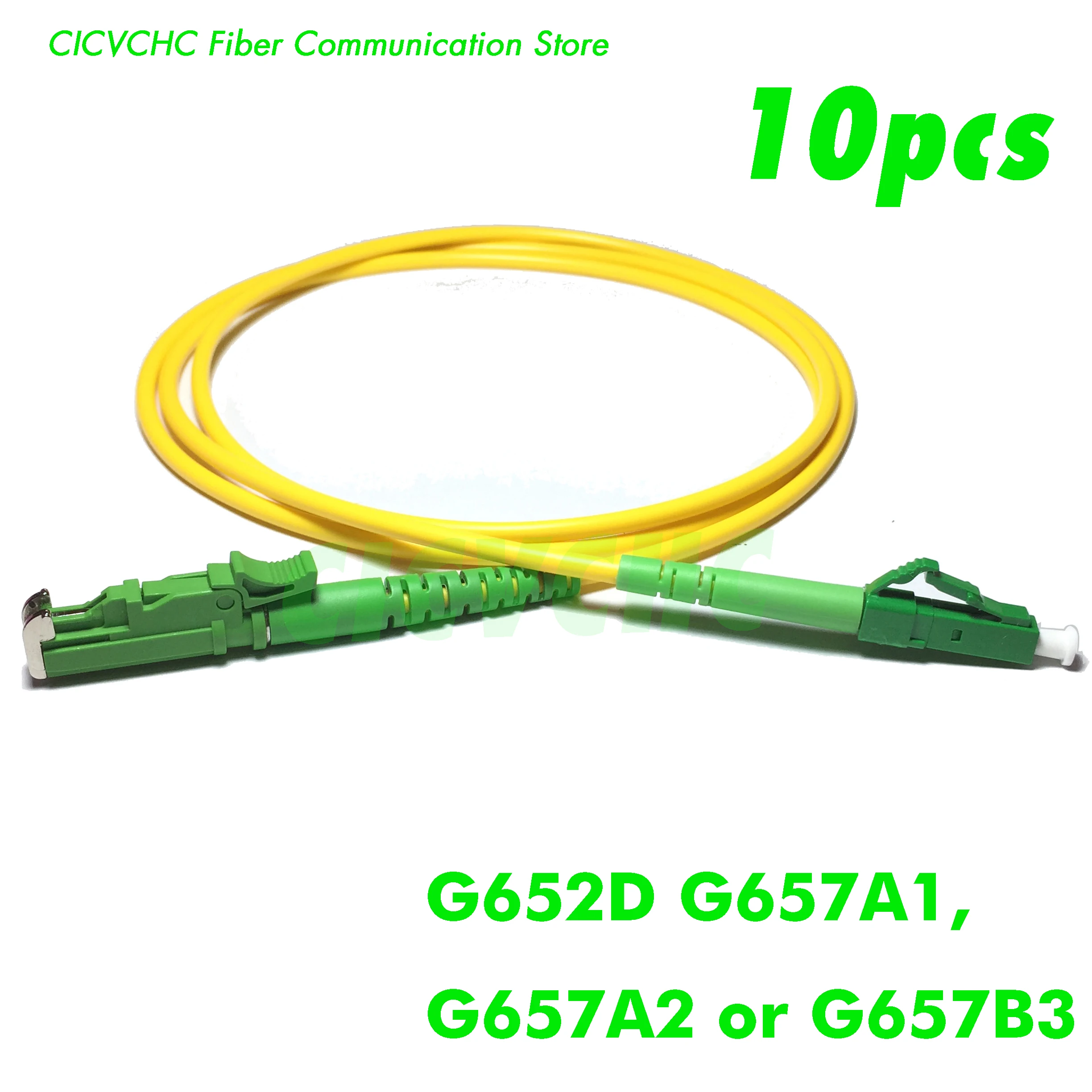 10pcs LSH(E2000)/APC-LC/APC Fiber Patchcord-Single Mode- G657B3, G657A2, G657A1 or G652D-3.0mm Cable Jumper
