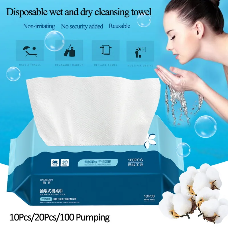 

100pcs/Box Cosmetic Face Cleansing Care Soft Napkins Pads Facial Cotton Makeup Remover Pads Facials Make Up Supply