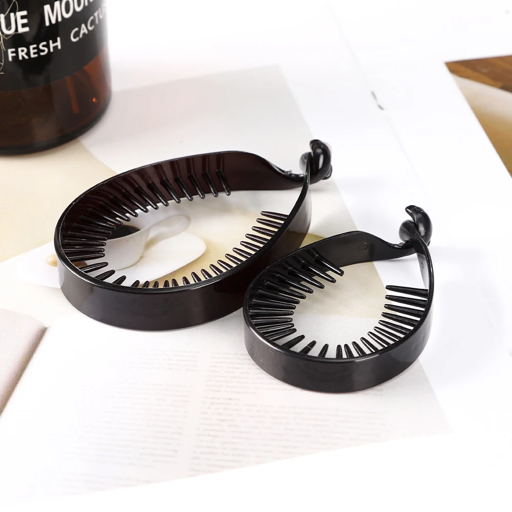 

AWAYTR New Pure Black Plate Hair Device Simple and Convenient Hairpin Women's Hair Accessories Hair Catch Girls Head Wrap