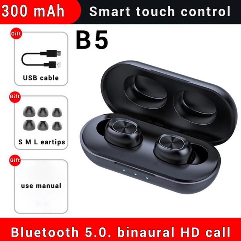 TWS наушники беспроводные Bluetooth с микрофоном вкладыши зарядным боксом и