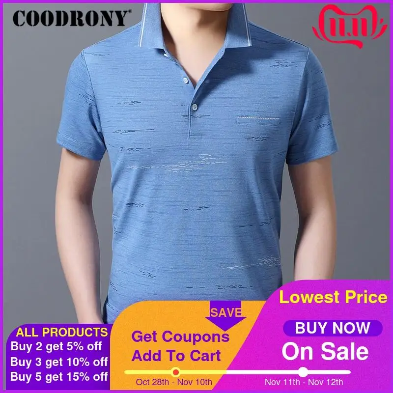 

COODRONY Brand Business Casual T-Shirt Men Fashion Pattern Tee Shirt Homme Spring Summer Short Sleeve T Shirt Men Clothes C5059S