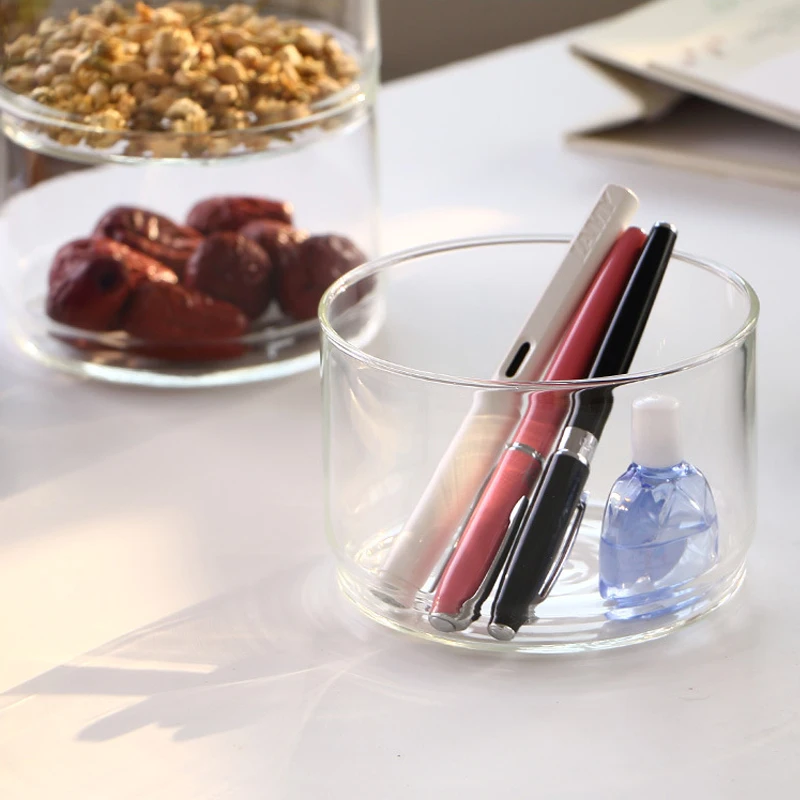New1200 Ml 3-layer Glass Can Kitchen Food Bulk Container Set for Spice Dry Fruit Storage Tank Salad Bowl Box Mason Jars with Lid 4