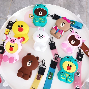 

Luxury Women Cartoon Coin Purses Girl Zero Wallet Ladies Clutch Change Purse Female Mini Money Bag Silicone Buckets with Strap