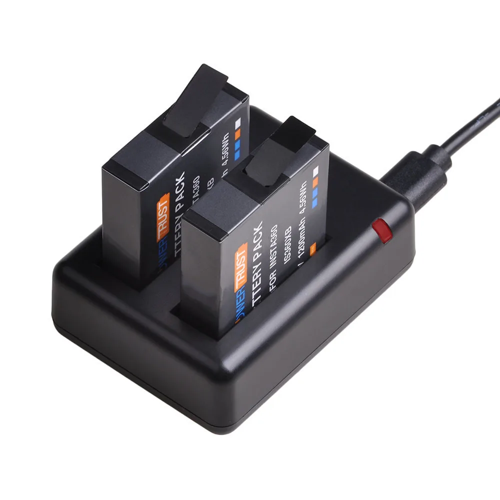 2 шт. 1200 мАч Один X аккумулятор+ двойной USB зарядное устройство для Insta360 Один X аккумулятор с портом типа C