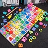 QWZ-bloques de madera coloridos para niños, sonajeros de música para bebé, cognición gráfica, juguetes educativos para matemáticas tempranas, regalos ► Foto 2/6