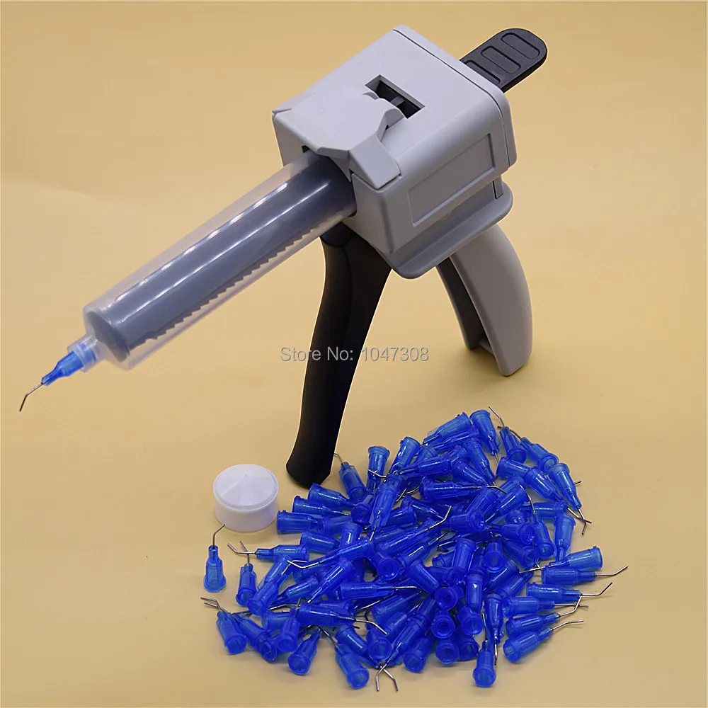 30cc Glue Gun Dispenser & 30cc Dispensing Syringe Barrel & 100x 22G Needles Tips 