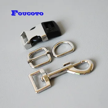 

200 sets Metal quick side release buckle D ring hardware 20mm belt straps for dog collar harness DIY sewing handmade accessories