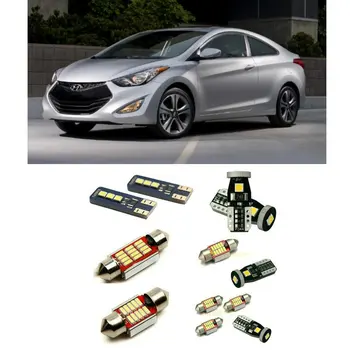 

Interior led Car lights For Hyundai Elantra Coupe 2016 Reading dome bulbs for cars error free License Plate Light 8pc/lot