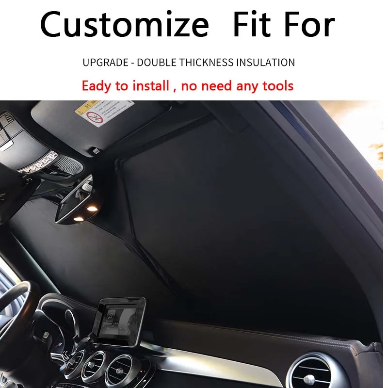 

Customize original fit foldable Heat Insulation Car front Windshield Sunshade UV sun shade Cover For BENZ