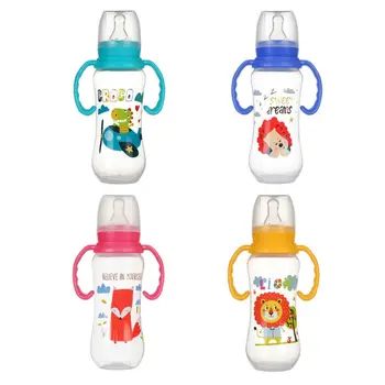

240ml Baby Bottle Infant Newborn Feeding Drinking Milk Water Bottle With double handle Training Cup Heat-resisting Portable