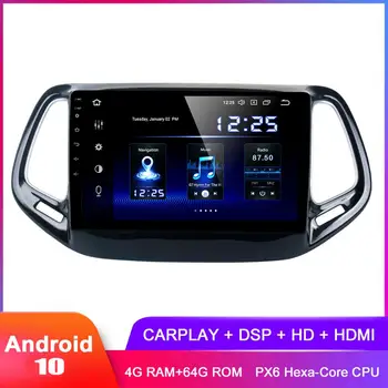 

9" IPS Display Android 10 Car Stereo GPS For Compass 2 MP 2016 2017 2018 Carplay In Dash Auto Radio WiFi DSP Audio Video System