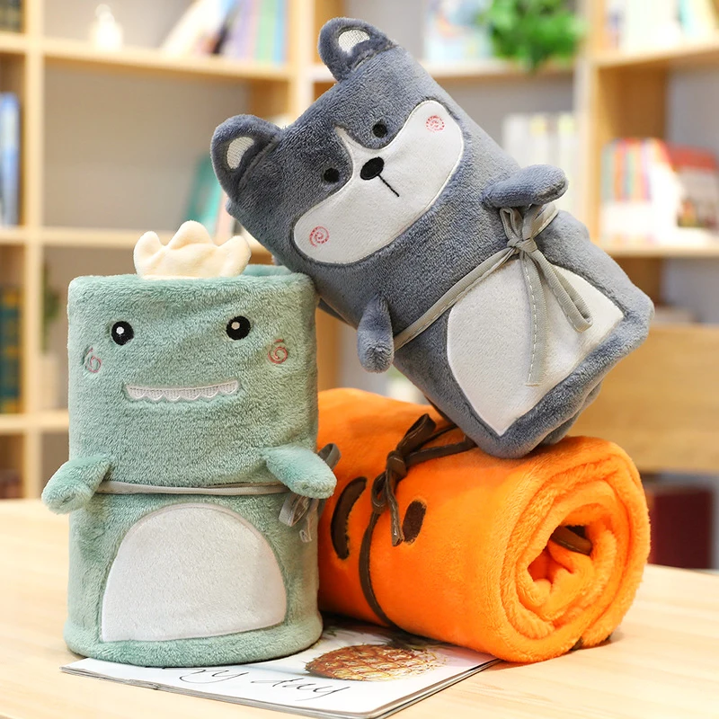 Cartoon Blankets Mantas Cama Decke Deken Koc for Beds Sofa Para Bebe Coperta Divano Throw Flannel Fluffy Husky Dog Fruit Cute