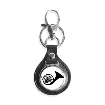 

Horn Classical Beatiful Music Crazy Leather Metal Key Chain Ring Car Keychain Gift