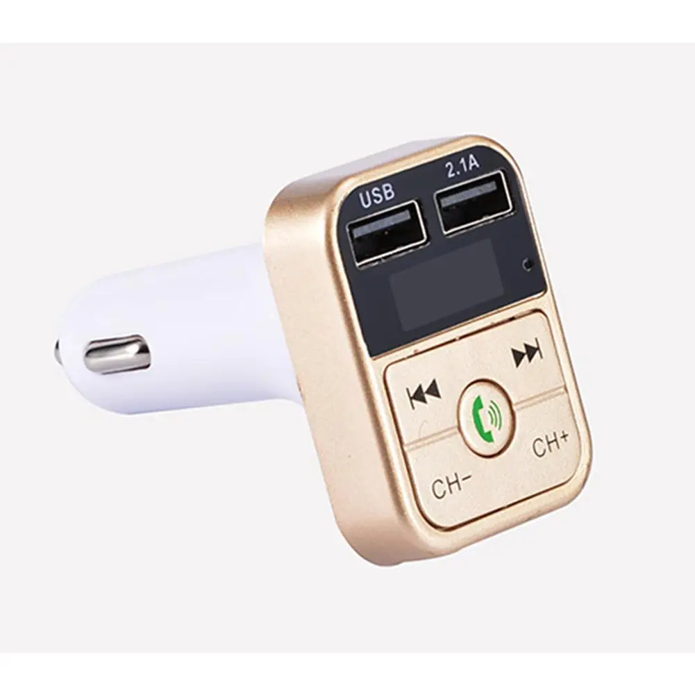 Adeeing Bluetooth fm-передатчик Автомобильный MP3 аудио музыкальный плеер двойной USB Радио модулятор Автомобильный комплект - Название цвета: Gold