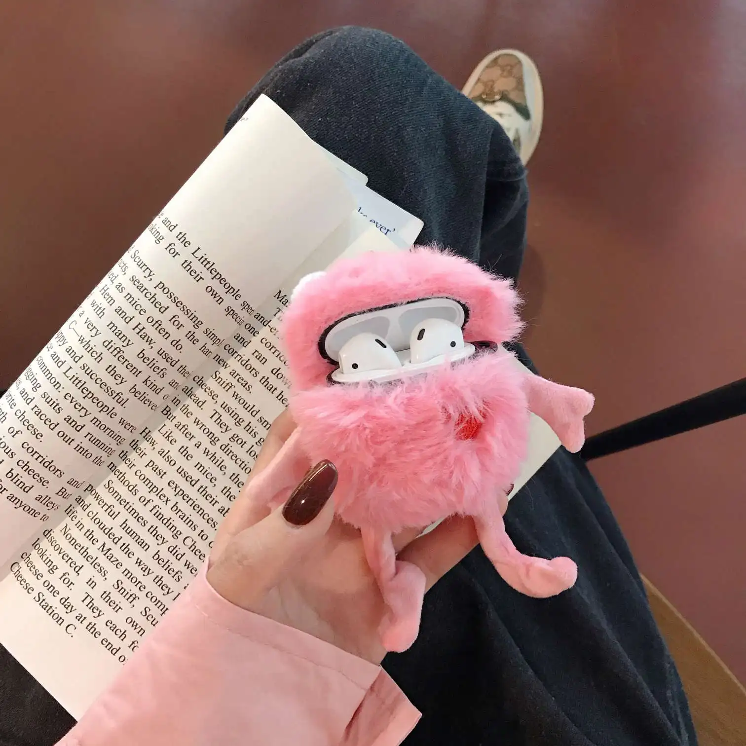 Роскошный плюшевый защитный силиконовый чехол для airpods air pods 2, беспроводной чехол для наушников