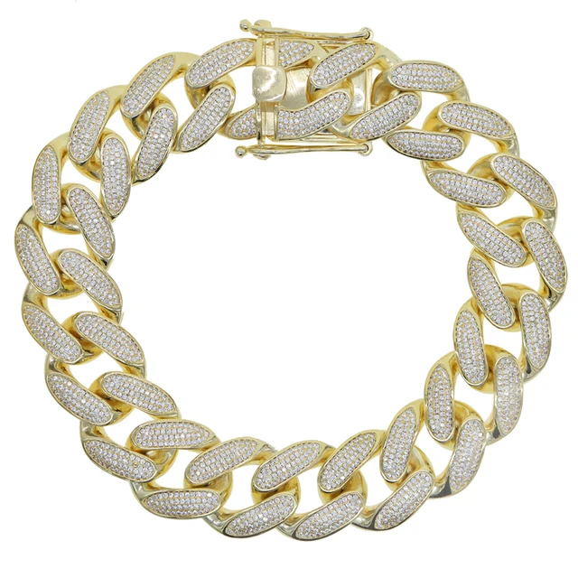 30mm Big Cuban Link Chain Choker Gold 