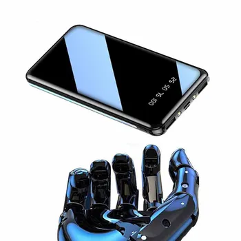 Banco de energía de 30000mAh con pantalla LED, batería externa portátil con linterna, carga rápida, USB Dual