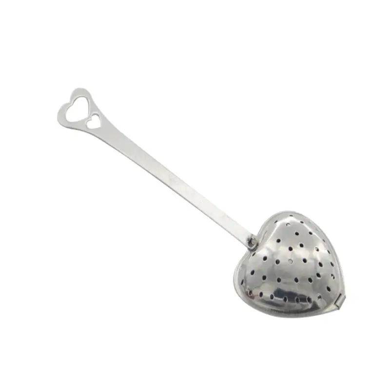400pcs Love Heart Shaped Tea Infuser Style Stainless Steel Tea Strainers Teaspoon Spoons Wholesale