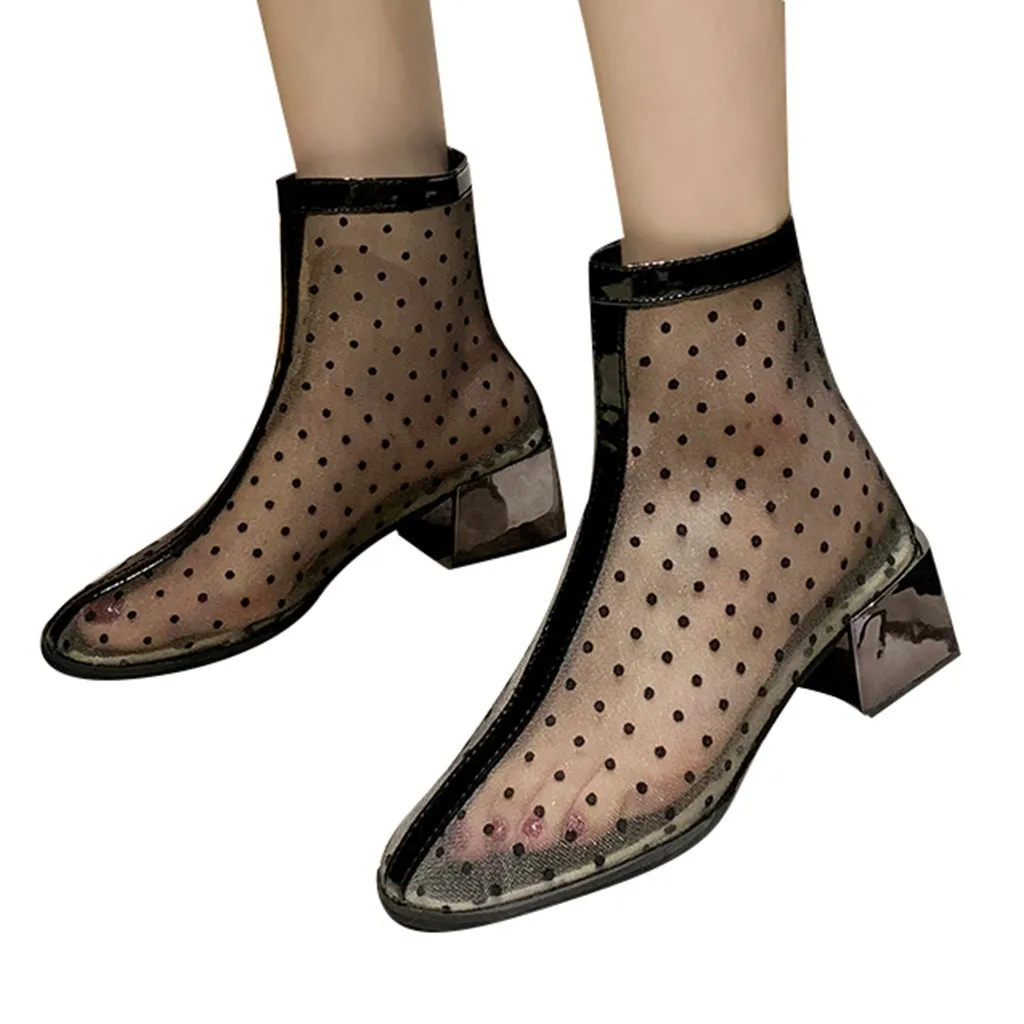 Женские полусапожки; Новое поступление; ботинки на платформе со шнуровкой; Модные прозрачные дождевые ботинки; женские Ботинки Martin; chaussures
