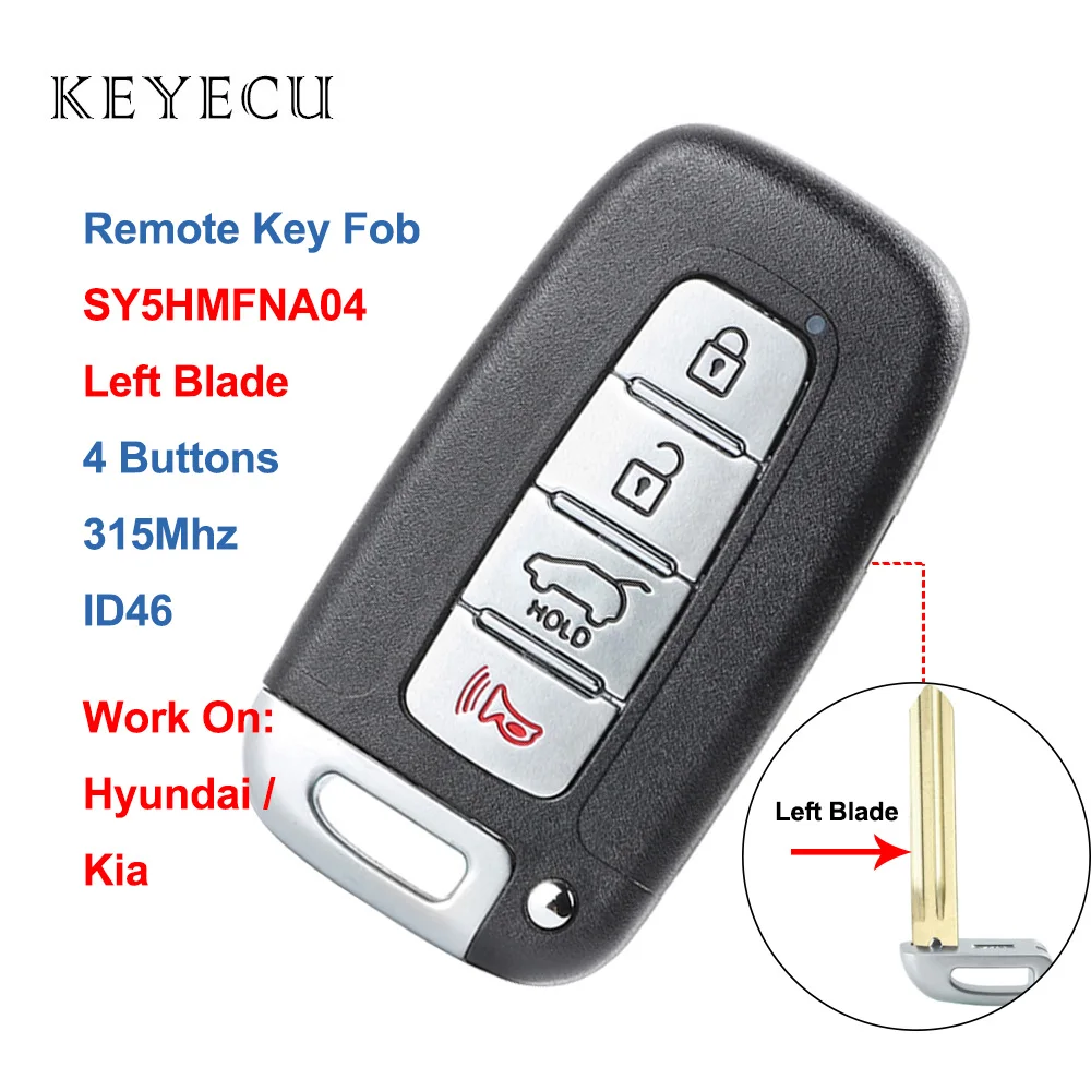 Замена Keyecu дистанционный смарт ключ-брелок 315 МГц ID46 4 кнопки для hyundai для Kia 2011- FCC: SY5HMFNA04